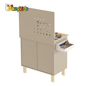 New design kids preschool play wooden toy workbench with tool box W03D208C